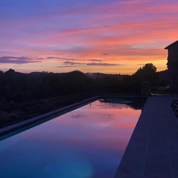 Pool at sunset